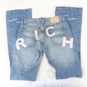 John Richmond "RICH" Graphic Denim Flare Jeans – Size M